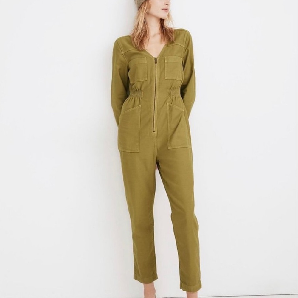 Madewell olive green jumpsuit